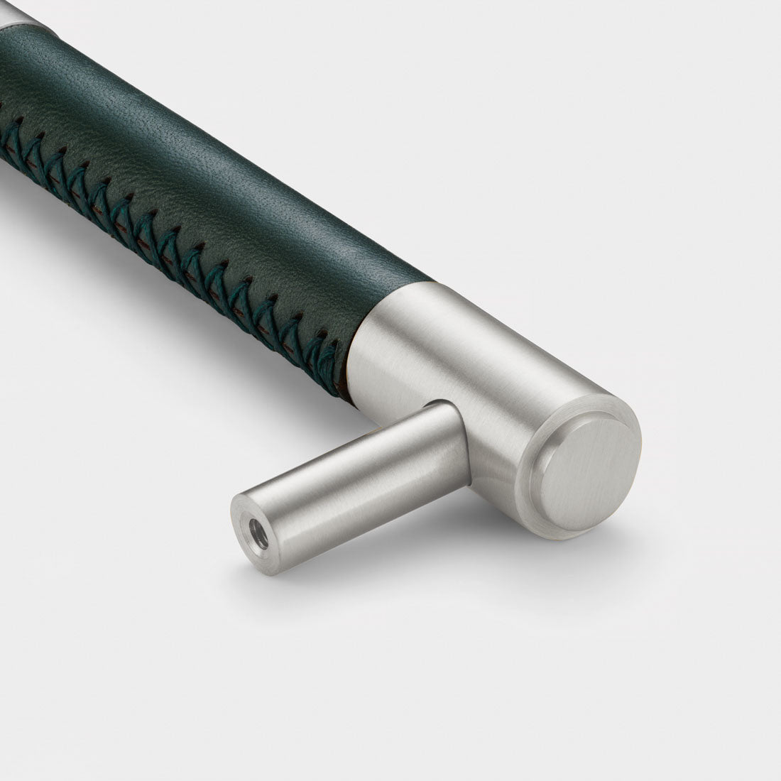 Brass Bar Handle With Backplate- Silver - Hole Centre 224mm