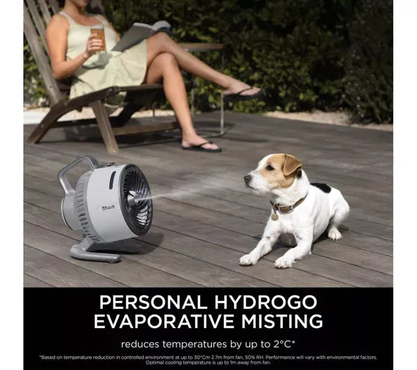 FlexBreeze HydroGo FA050UKGN Portable 6.8" Misting Fan – Lime Green & Cool Gray
