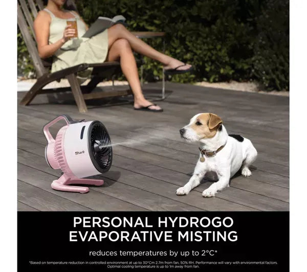 FlexBreeze HydroGo FA050UKGN Portable 6.8" Misting Fan – Lime Green & Cool Gray