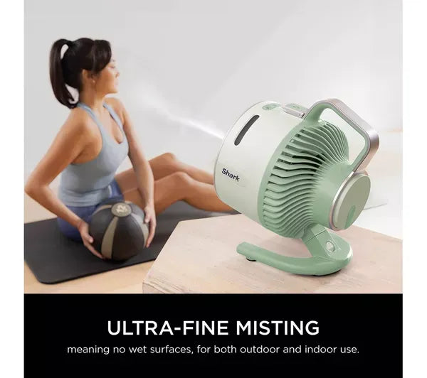 FlexBreeze HydroGo FA050UKGN Portable 6.8" Misting Fan – Lime Green & Cool Gray