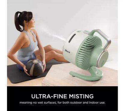 FlexBreeze HydroGo FA050UKGN Portable 6.8" Misting Fan – Lime Green & Cool Gray