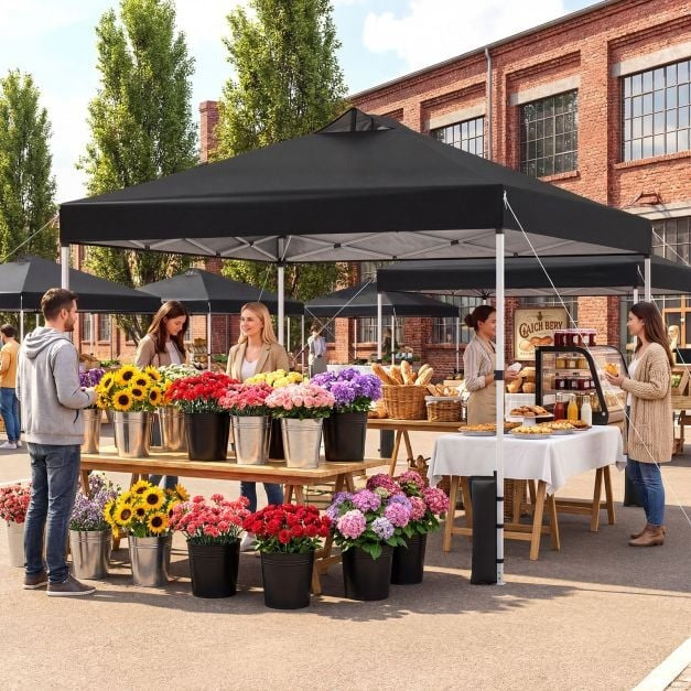 300 x 300 cm Pop-Up Canopy Tent – One-Button Setup