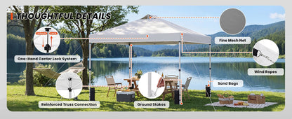 300 x 300 cm Pop-Up Canopy Tent – One-Button Setup