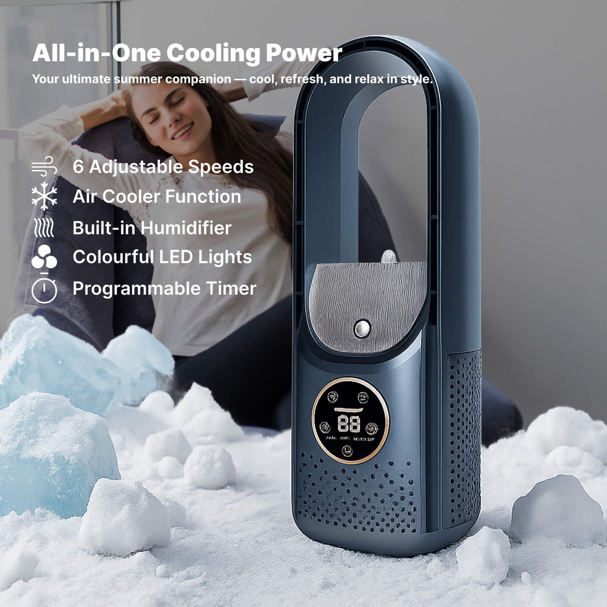 Portable Bladeless Air Conditioner for Home and Office