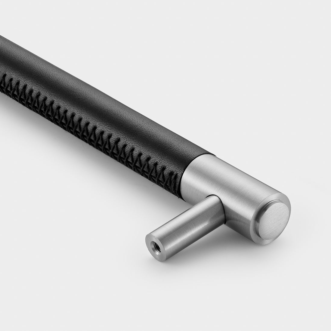 Brass Bar Handle With Backplate- Silver - Hole Centre 224mm