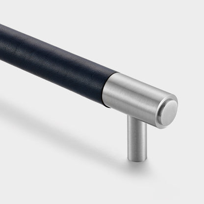 Brass Bar Handle With Backplate- Silver - Hole Centre 224mm