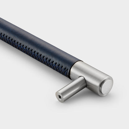 Brass Bar Handle With Backplate- Silver - Hole Centre 224mm