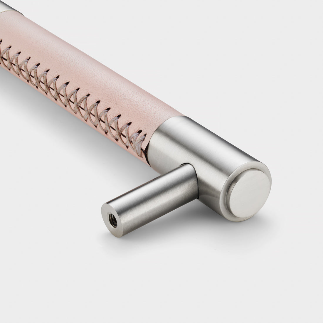 Brass Bar Handle With Backplate- Silver - Hole Centre 224mm