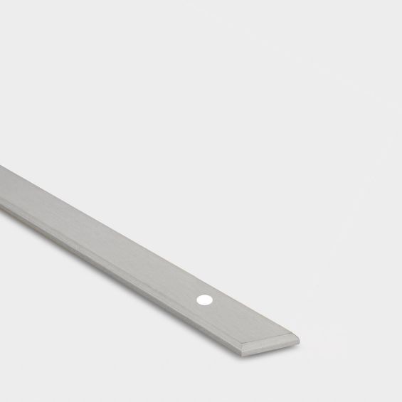 Brass Bar Handle With Backplate- Silver - Hole Centre 224mm