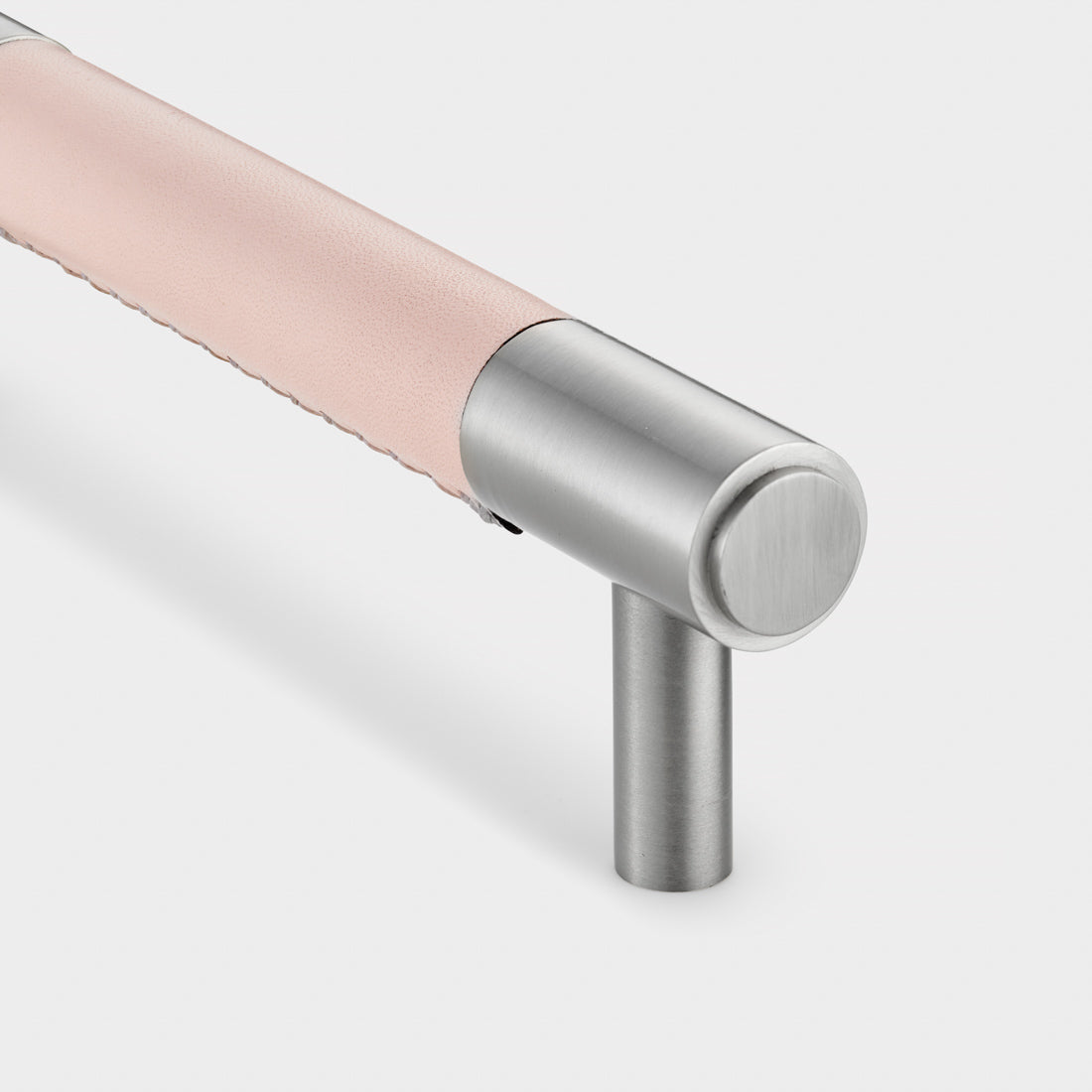 Brass Bar Handle With Backplate- Silver - Hole Centre 224mm
